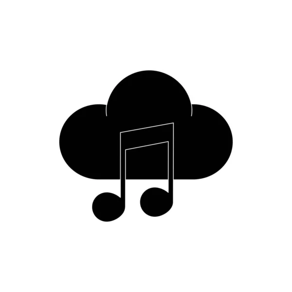 Cloud computing note mélodie musicale son musique silhouette style icône — Image vectorielle