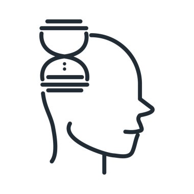 alzheimers disease neurological brain confusion time line style icon