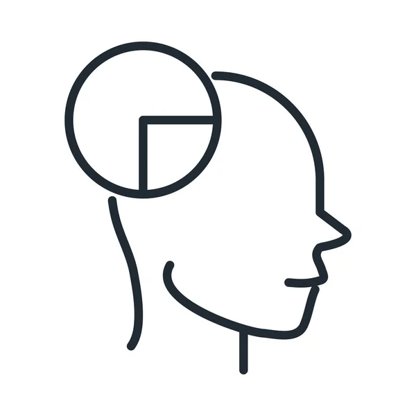 Alzheimers disease neurological brain reasoning line style icon — Stok Vektör