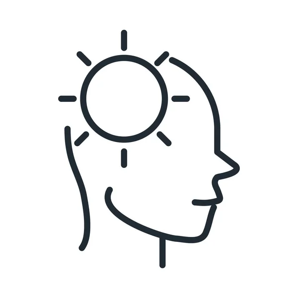 Alzheimers disease neurological brain ideas line style icon — Stok Vektör