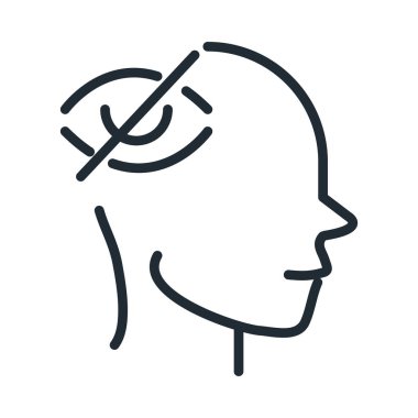 alzheimers disease neurological brain vision problems line style icon