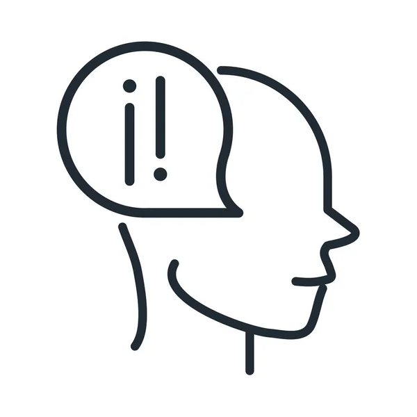 Alzheimers disease neurological brain anxiety line style icon — Stok Vektör