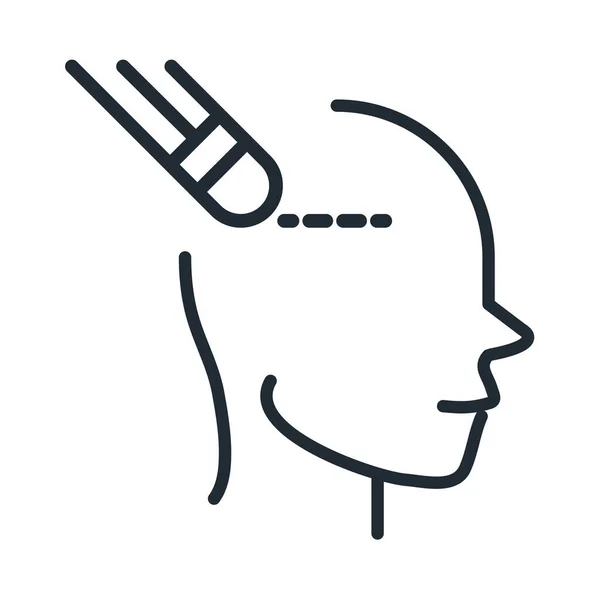 Alzheimers disease neurological brain memory loss line style icon — Stockvektor