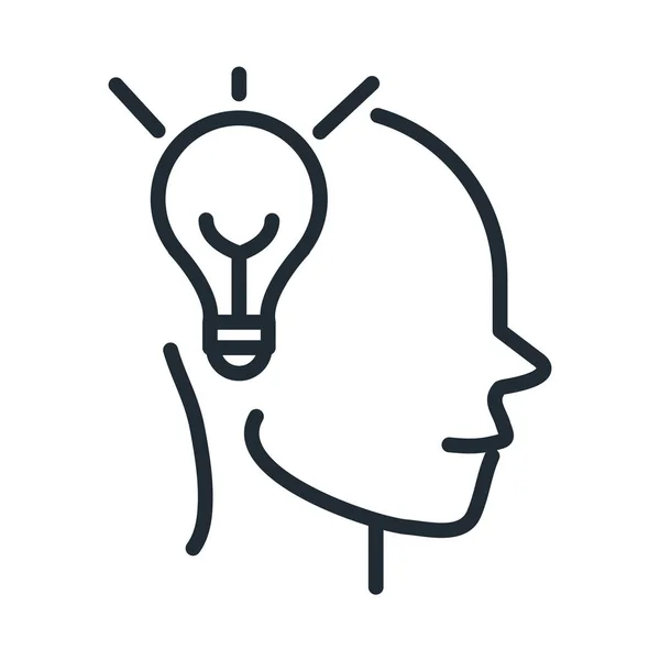 Alzheimers disease neurological brain creativity idea line style icon — Stock Vector