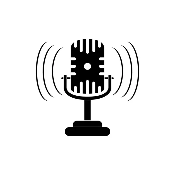 Microphone sound noise melody music silhouette style icon — Stok Vektör