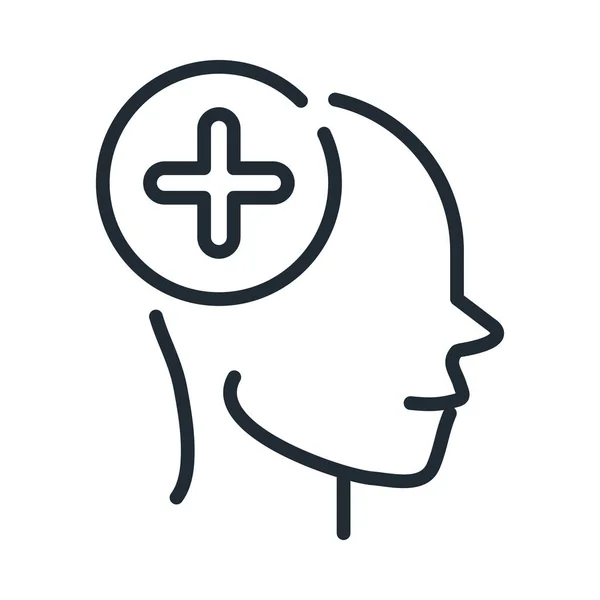 Alzheimers disease neurological brain medical line style icon — Stok Vektör