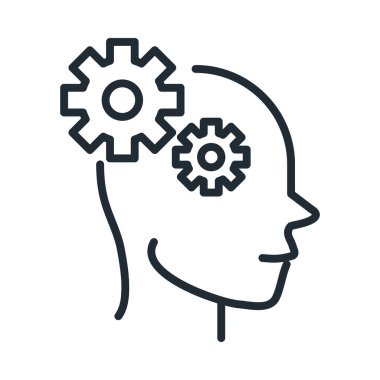 Alzheimer hastalığı nörolojik beyin bilişsel çizgi simgesi