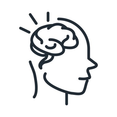 Alzheimer hastalığı nörolojik beyin kaybı çizgisi simgesi