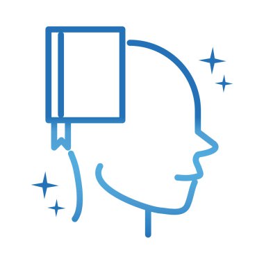 Alzheimer hastalığı nörolojik beyin kitabı edebiyat gradyan çizgi simgesi