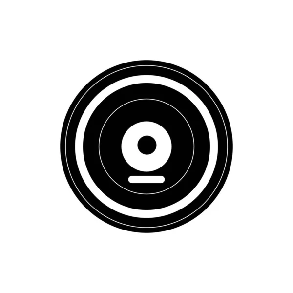 Retro vinil disk melodisi ses müzik silueti biçim simgesi — Stok Vektör
