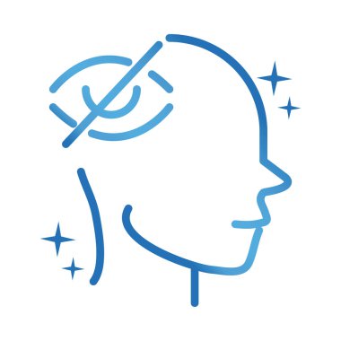 Alzheimer hastalığı nörolojik beyin görme sorunları gradyan çizgi simgesi