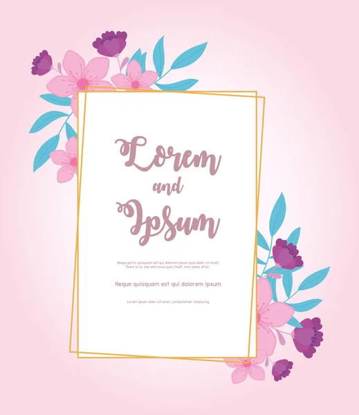 Flores casamento, salve a data, decorativo rústico flores decoração banner —  Vetores de Stock