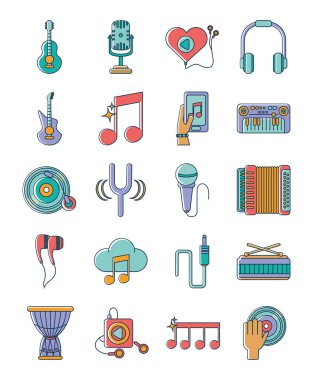 müzik melodisi ses simgeleri satır ve doldurma biçimi