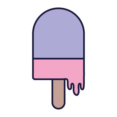 ice cream in stick food cartoon icon style design