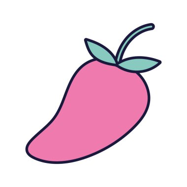mango fresh fruit food cartoon icon style design
