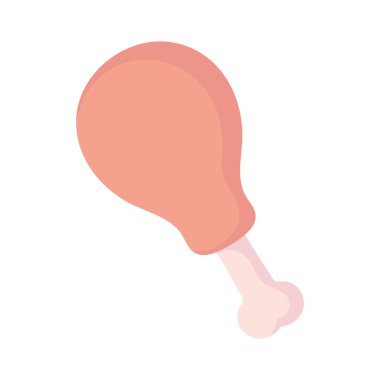 roasted chicken leg food cartoon icon style design