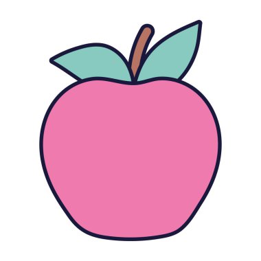apple fresh fruit food cartoon icon style design