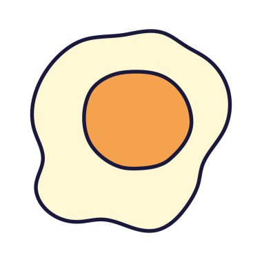 fried egg breakfast cartoon icon style design