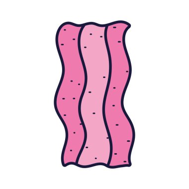 slice bacon food cartoon icon style design
