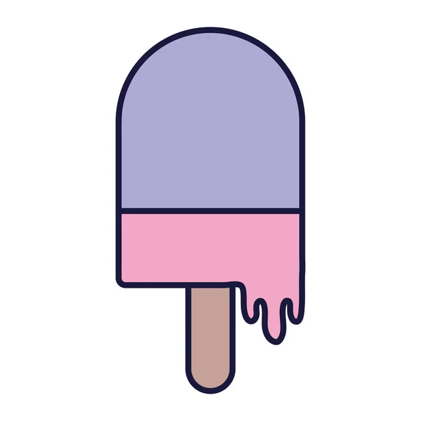 Ice cream in stick food cartoon icon style design — Stok Vektör