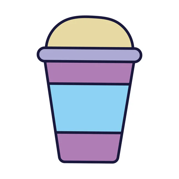 Disposable cup beverage food cartoon icon style design — Διανυσματικό Αρχείο
