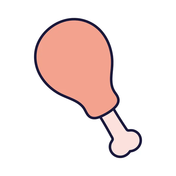 Roasted chicken leg food cartoon icon style design — ストックベクタ