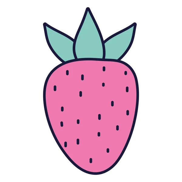 Fraise fruits frais nourriture dessin animé icône style design — Image vectorielle