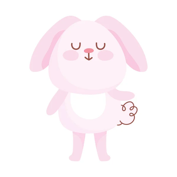 Счастливая Пасха милый маленький кролик мультфильм сезон животное — стоковый вектор