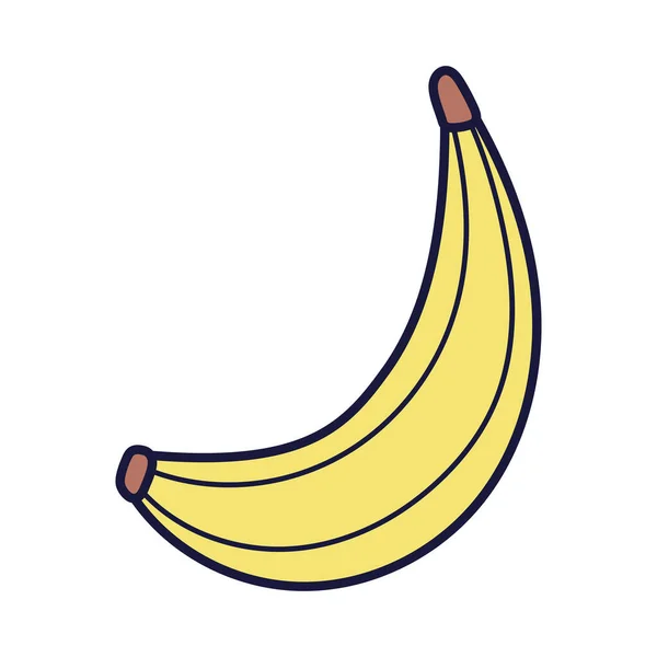 Tropische Banane frisches Obst Lebensmittel Cartoon Ikone Stil-Design — Stockvektor