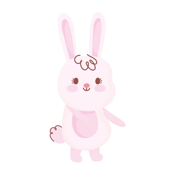 Feliz Páscoa bonito pouco coelho desenho animado temporada animal — Vetor de Stock