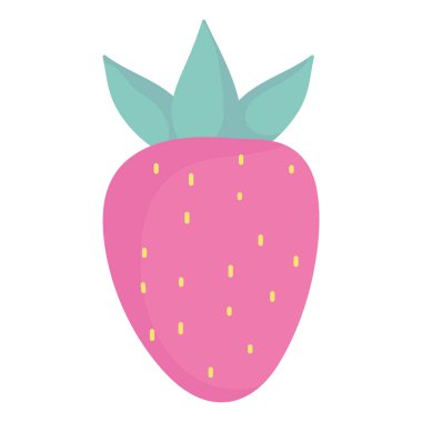 strawberry fresh fruit food cartoon icon style design