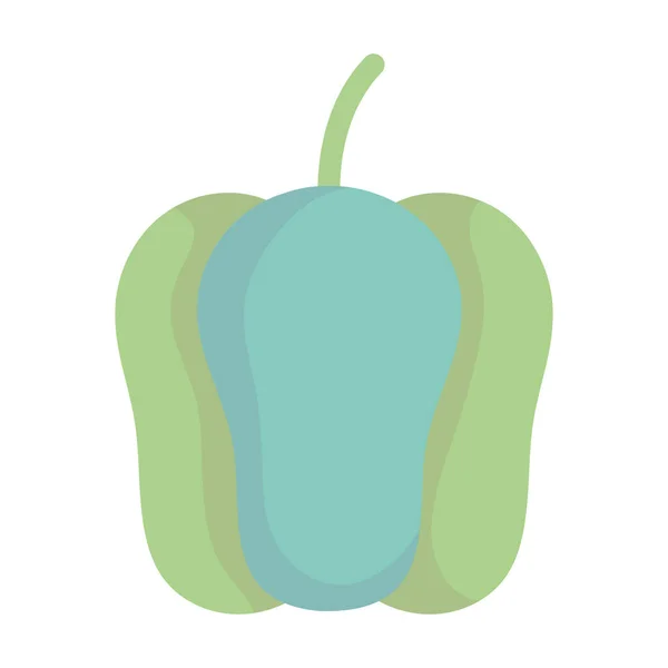 Peperone verde campana cibo cartone animato icona stile design — Vettoriale Stock
