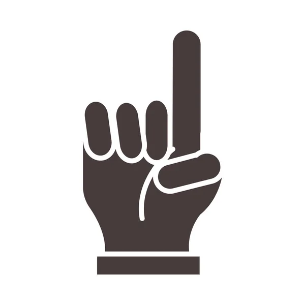 Hand with index finger ramadan arabic islamic celebration silhouette style icon — Stok Vektör