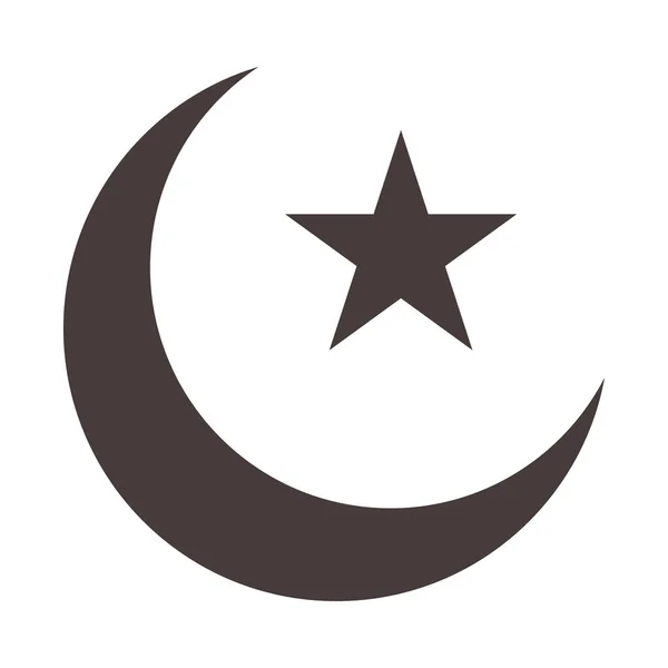 Lua estrela ramadã árabe celebração islâmica ícone de estilo silhueta — Vetor de Stock
