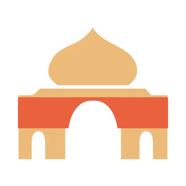 Temple sacred place ramadan arabic islamic celebration tone color icon — Stockový vektor