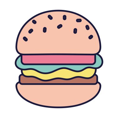 burger fast food cartoon icon style design