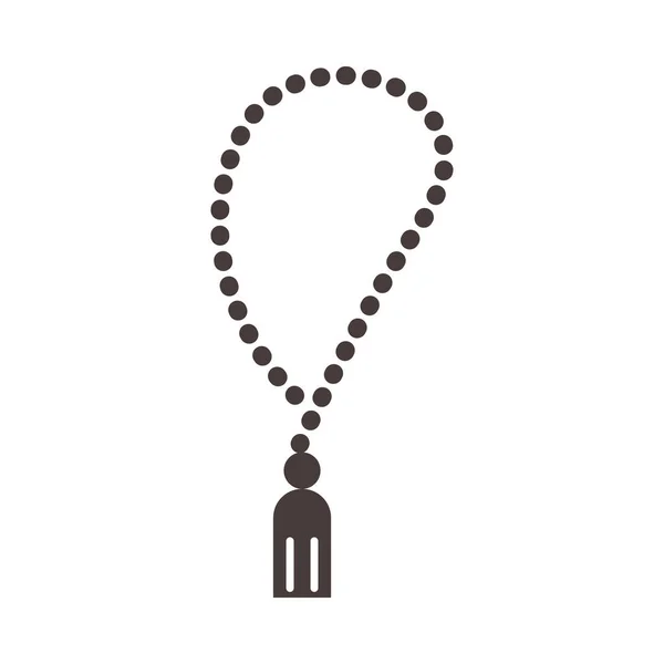 Arabic rosary ramadan islamic celebration silhouette style icon — Διανυσματικό Αρχείο