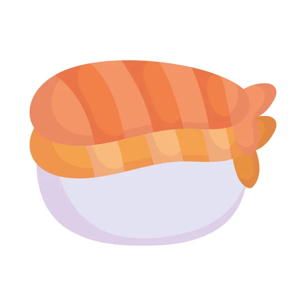 Desain gaya ikon kartun ikan sushi seafood - Stok Vektor