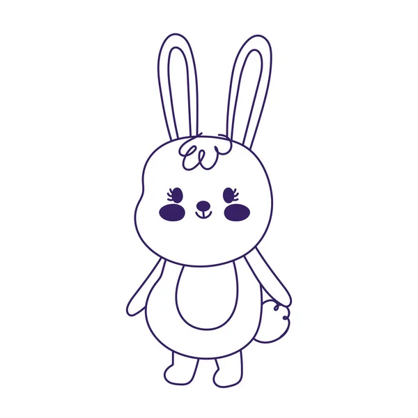 Heureux Pâques mignon petit lapin dessin animé saison animal — Image vectorielle