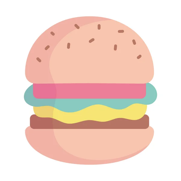 Burger fast food cartoon icon style design — Stock Vector