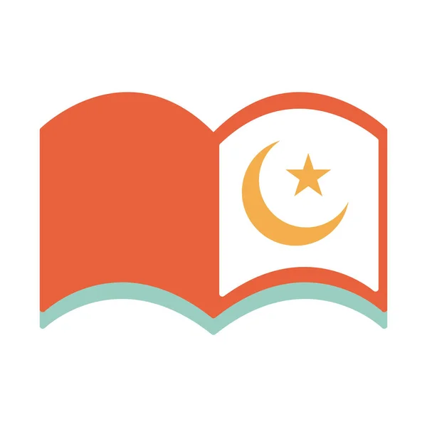 Koran bok ramadan arabiska islamiska fest ton färg ikon — Stock vektor
