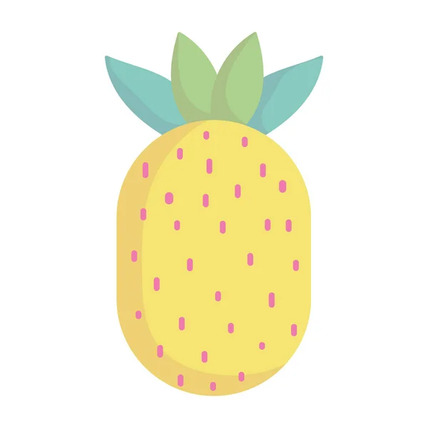 Pineapple tropical fresh fruit food cartoon icon style design — Wektor stockowy