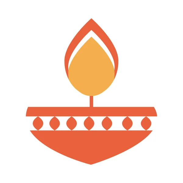Burning candle ramadan arabic islamic celebration tone color icon — Stock Vector