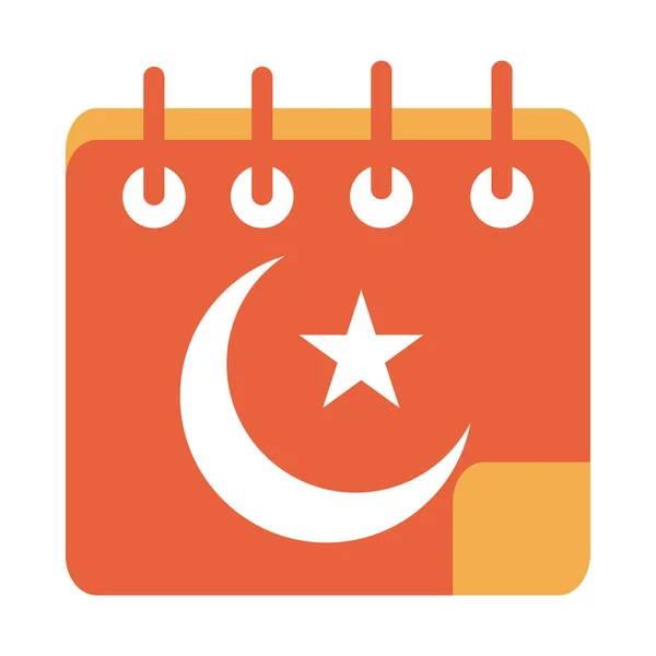 Muslim calendar ramadan arabic islamic celebration tone color icon — Stock vektor