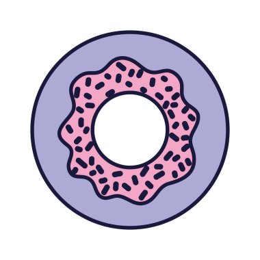 sweet donut chips dessert cartoon icon style design