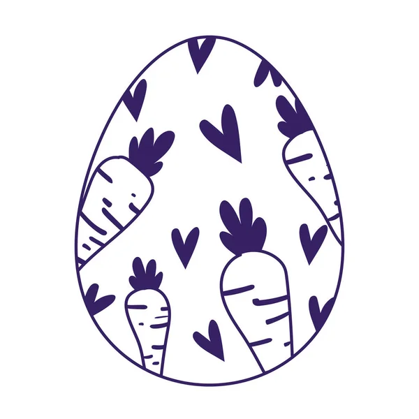 Feliz Pascua decorativo huevo ornamento temporada icono — Vector de stock