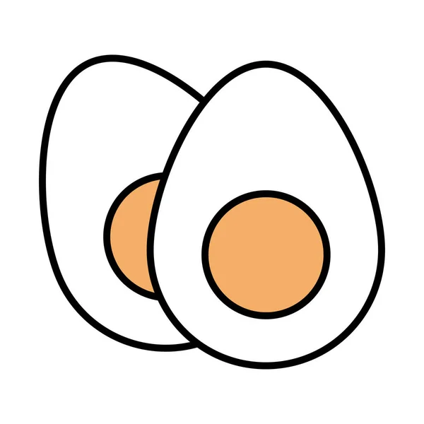 Sushi menu oriental ovos cozidos comer linha e ícone de estilo de preenchimento — Vetor de Stock
