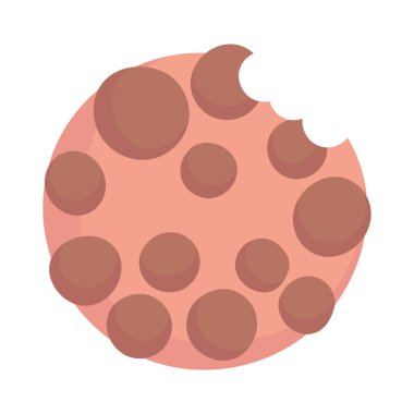 bite cookie food cartoon icon style design