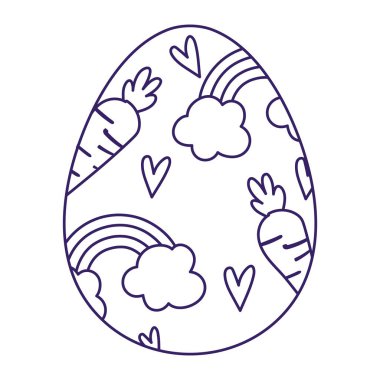 happy easter decorative egg ornament season icon