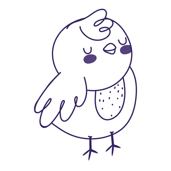 Lindo poco pollo ave granja animal icono — Vector de stock